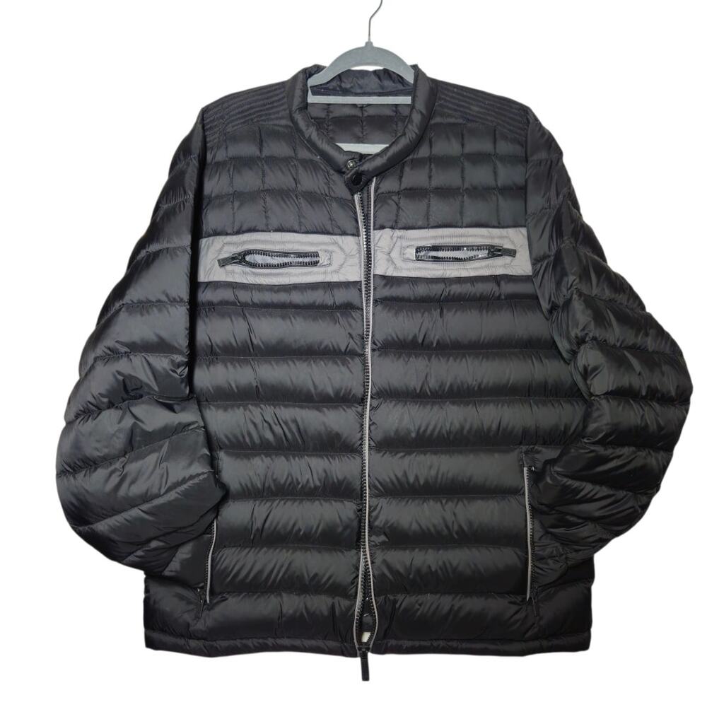 Sean John Puffer Jacket Men’s XL Black Gray Quilted Hip Hop Y2K Winter Coat